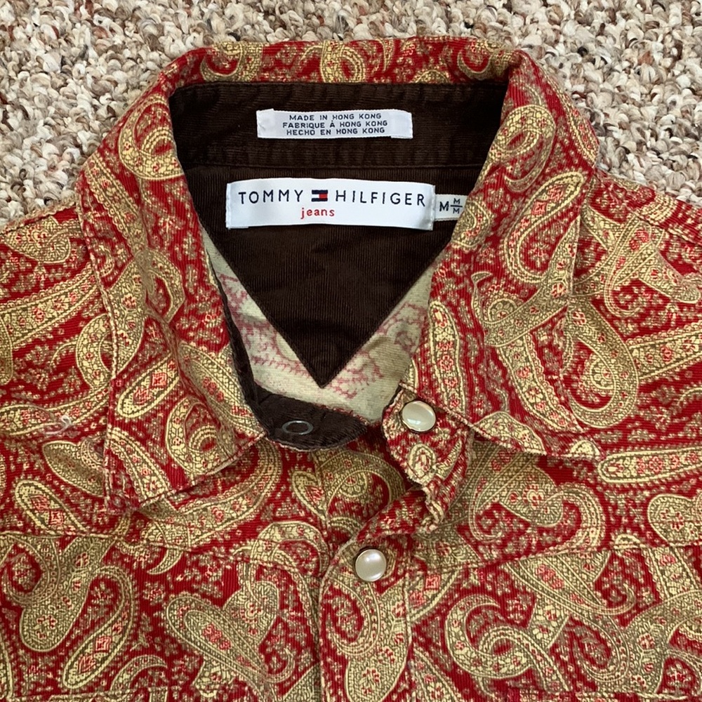 Tommy Hilfiger Jeans Western Style Pearl Snap Paisley Blouse
